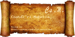 Csatári Mabella névjegykártya